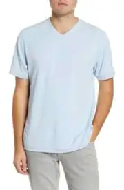 TOMMY BAHAMA Men's Tropicool Paradise V-neck T-shirt In Light Sky, Md