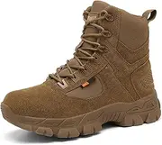 [Generic] Men's Tactical Military Boots Hiking Work Boots Side Zipper Anti-Slip Outdoor Motorcycle Combat Boots