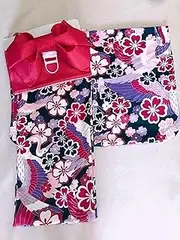 [JIMINISO] Japanese Women's Yukata Kimono with OBI Clogs Full Set Cherry Blossom Print Traditional Travel Geisha Cosplay Clothing
