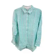 Tommy Bahama Coastalina Cabana Stripe Linen Tunic, Aqua Aloha, Small