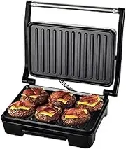 Portable Panini Grill Press Sandwich Maker Up To 6 Slices 850W Double Side Heating Non Stick Coated Food Grade Steel Panini Maker With Anti Heat Handle