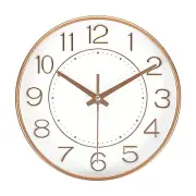 8" Wall Clock Battery Operated Silent Non-Ticking Round Modern Clock Gold