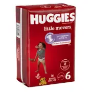 Huggies Little Movers Diapers Size 6 Jumbo Pack CA of 64