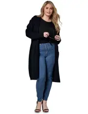 [Indigo Tonic] Hattie Hooded Longline Cardigan in Black
