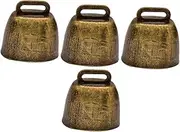 YARNOW 4pcs Loud Cow Bell Noise Maker Cute Hanging Bells for Pets Theft Cattle Craft Ornament for Sporting Events Dogs Cats Portable Durable Design