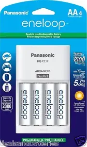 Panasonic Eneloop AA NiMH Charger with 4 AA Batteries