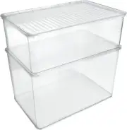Stackable Kitchen Containers 2pc Clear