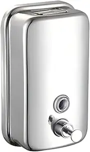 AIMALL Commercial-Grade Stainless Steel Soap Dispenser - Polished Wall-Mounted Lotion Dispenser, Available in 500ml/800ml/1000ml Sizes