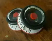 2 Guitar Speed Grip Push/Pull Top Hat Knobs.. Red/White/Black... JAT