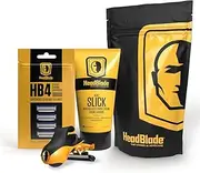 HeadBlade Headshaving Kit with MOTO Razor, HB4 Refill Kit and 5 oz HeadSlick Shave Cream ...