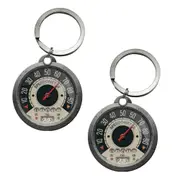 2PK Nostalgic Art Metal 7.5x4cm Round Keyring Hanging Keychain Bag Decor Speedo