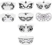 Fiocias Face Painting Stencils, DIY Craft Supplies, Carnival Stencils for Girls, Boys And Kids, 8pcs Full Face