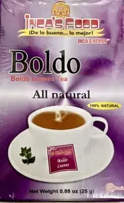 Inca's Food. Boldo Tea 25 Bags Pack X2 Cajas Peruvian