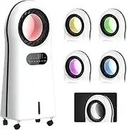 Advwin 3.5L Portable Air Conditioner Fan, 3 in1 Evaporative Air Cooler Bladeless Fan with 2 Ice Box, White