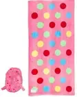 Kids Velour Pink Polka Dot Beach Towel and Beach Back Pack- 60cm x 120 approx