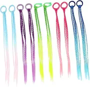 VICASKY 10pcs Colored Ponytail Extensions Synthetic Hair Pieces for Easy to Use Hair Accessories Lightweight and Versatile for Charming Hairstyles