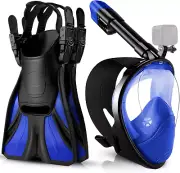 Snorkeling Packages, Full Face Snorkel Mask for Adults & Youth with Camera Moun