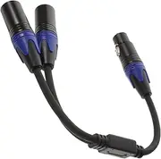 Kisangel XLR Splitter Cable Female to Male Pin XLR Microphone Wire Durable Oxygen High Fidelity Sound for Live Sound and Equipment