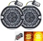 Compatible With Harley Road Glide,Road King Classic,Ultra Classic 3 1/4 Inch Front Rear Motorcycle Led Turn Signals Lights,1157 1156 Based(1157 Front Amber)