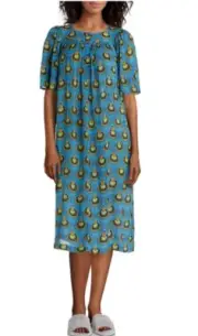 NEW Go Softly S Patio Dress Kaftan Blue Green Peacock #77066
