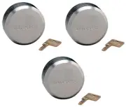 3 Master Lock 2-7/8" 6271KAW700A-80030 Keyed Alike Hockey Puck Shackleless Locks