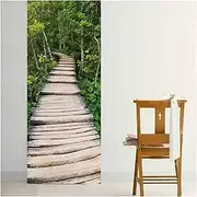 Door Stickers Forest Beach DIY 3D Door Sticker for Bath Room Dorm Door Home Decoration Accessories (Color : C, Size : 38.5x200cmx2pcs)
