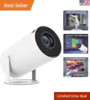 Portable 4K Projector with 5W Speakers, WiFi Connectivity & Keystone Correction