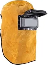 Welding Helmet, Leather Welding Helmet Mask Solar Auto Darkening Filter Lens Clamshell Welder Helmet