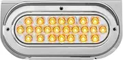 GG Grand General 89149 Chrome L Bracket w/Oval Pearl Am/Clear LED Light & Chrome Plastic Rim w/Visor