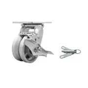4 Inch V Groove Semi Steel Caster with Ball Bearing and Brake/Swivel Lock SCC