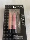 NYX Professional Simply Nude Pink Vamp Lip Cream Crayon 3 Pc Set SimSet02 New