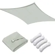 Sun Shade Sail 10x13 Ft 97% UV Block Rectangle Canopy Outdoor Patio Pool Grey