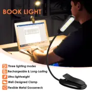 7 LED Reading Light USB Rechargeable Stand Light Clip On Bed Book Reading Lamp