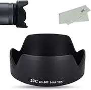 JJC EW-60F Reversible Petal Lens Hood for Canon RF-S 18-150mm F3.5-6.3 is STM & Canon EF-M 18-150mm F3.5-6.3 is STM Lens, Replace Canon EW-60F Lens Hood, with Microfiber Cleaning Cloth
