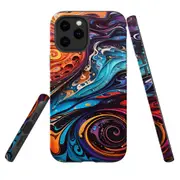 For iPhone 12 Pro Max Tough Protective Cover, Swirling Paint