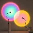 2X USB Sunset Projection Atmosphere Decorate Bedroom Light Lamp Live LED Bar