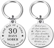 [Alotozo] Sober Gifts for Men Women, AA Sobriety, Alcoholics Anonymou, One Day At A Time Anniversary Recovery Strength Keychain