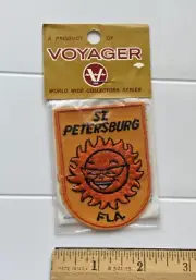NIP Vintage St. Petersburg Fla. Florida Smiling Sun Sunshine Voyager Patch Badge