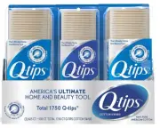 Q-tips Cotton Swabs-3 Pack 1750 Count.