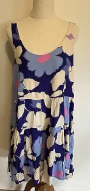 Mister Zimi Winifred Mini Dress, Blue Camellia. Viscose. Size 10. BNWT