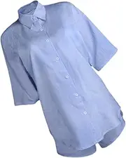 [MOBUTOFU] Shirt Shorts Suit Women Shorts Casual Shirts Women Lounge Shorts Casual Shorts Button down Shirt Athletic Dress Spandex