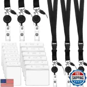 6 Pack Retractable Badge Lanyards and ID Badge Holder, Cruise Lanyard with De
