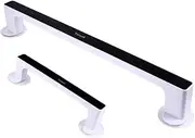 2Pcs Suction Cup Towel Rack Traceless Wall Mounted Bathroom Organizer Storage Stand for Towels Easy Installation Space Saving Design