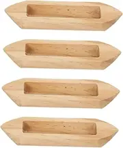 BESPORTBLE 4pcs Mini Wood Canoe: Hand-Carved Small Boat Ornaments Tiny Sailboat Figurines Fishing Boat Model for Living Room Study Office Home Decoration