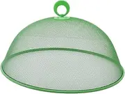 Perfk Metal Mesh Screen Food Cover Food Tent Reusable Keep Out Fly Multiple Use Iron Dome Screen Plates Cover for Serving Snacks, Green