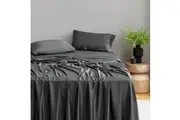 Natural Home 400TC Bamboo Sateen Sheet Set Charcoal (Single, King Single, Double, Queen, King, Super King)