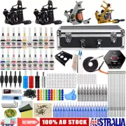 Wormhole Tattoo Kit 4 Machine Gun 20 Color Inks Power Supply Needles Grip Tips