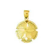 14K Gold Seashell Sand Dollar Mini Charm