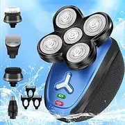 Head Shaver,Head Shaver for Bald Men,5 in 1 Bald Head Shavers for Men Cordless,Electric Razor with Nose Trimmer, IPX6 Waterproof Mens Grooming Kit