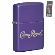 Zippo 49460 Crown Royal Logo Purple Matte Pocket Lighter + FLINT PACK